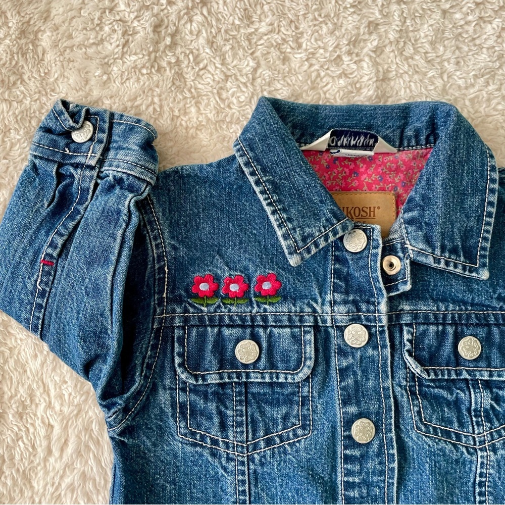 OshKosh B'gosh Kids' Denim Jacket with Floral Accents